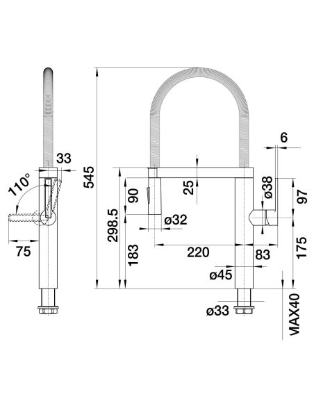 BLANCO CULINA-S Kitchen tap with large spray head