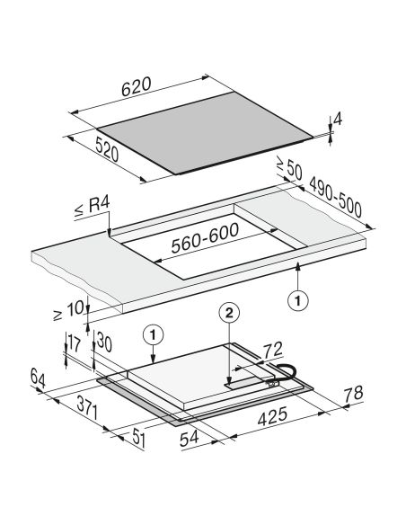 MIELE KM 8462 FL 60cm  ilman RST kehystä Induktiotasot (5)