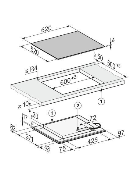 MIELE KM 8565 FL 60cm MattFinish PowerFlex Built-in Frameless for surface or flush mounting induction hobs