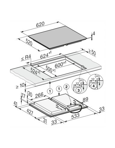 MIELE KM 8665 FL 60cm frameless full-surface induction hob