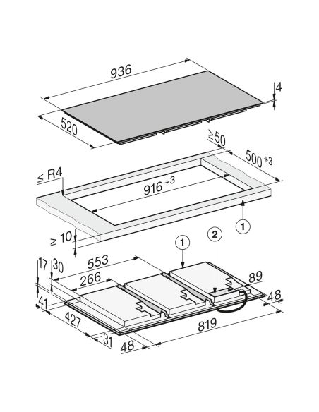 MIELE KM 8695 FL täispinnaline induktsioonpliit 93 cm (2)