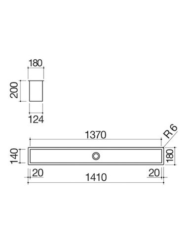 BARAZZA 1CI157N Must matt CHANNEL/ RENN Köögiseadmetele 150cm