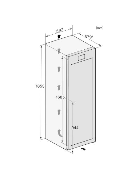 MIELE KWTS 4785 F OBSW 185cm Musta viimistlusega eraldiseisev Veinikülmik