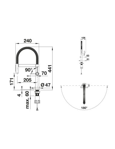 BLANCO CULINA-S II MINI SENSOR Kitchen tap with large spray head