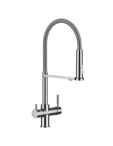 GUGLIELMI PURA Still+Sparkling Kitchen faucet with filtered water connection with pull-out hand schower