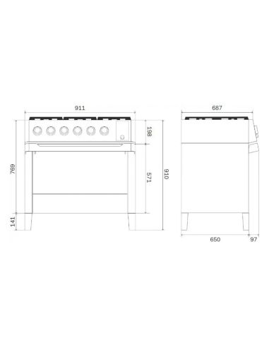 ILVE PM09 PANORAMAGIC 90cm RST Elektriahjuga Vabaltseisev pliit