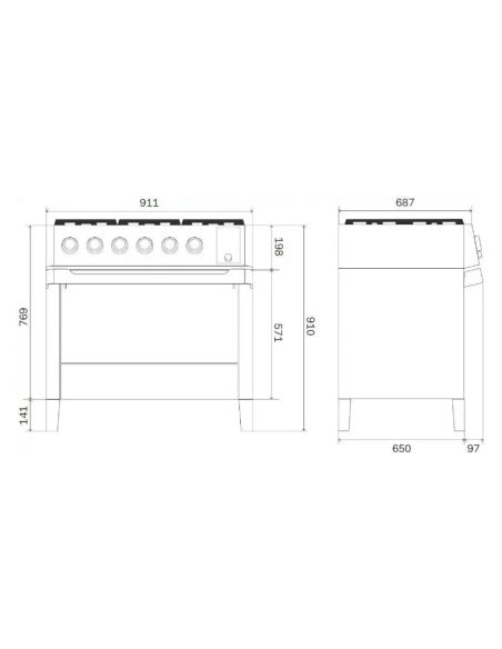 ILVE PM09 PANORAMAGIC 90cm St.Steel Cooker with electric ovens