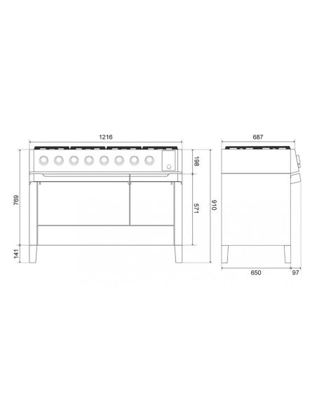 ILVE PM12 PANORAMAGIC 120cm RST kahe elektriahjuga Vabaltseisev pliit (6)