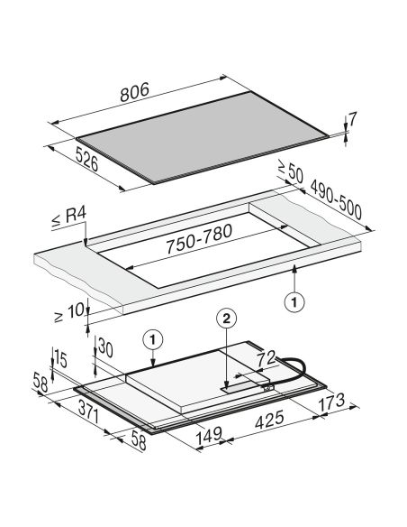 MIELE KM 8482 FR 80 cm int. induktsioonpliidiplaat PowerFlex XL ja RST raamiga (2)