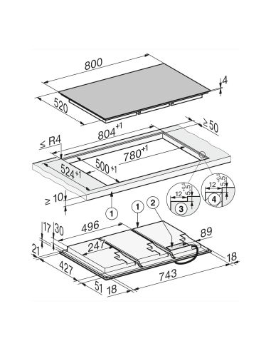 MIELE KM 8684 FL 80 cm Full Surface Induction Hob M Sense
