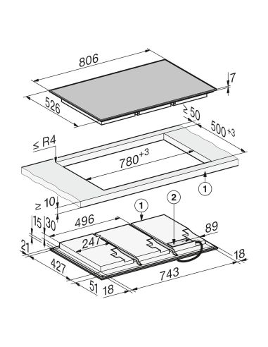 MIELE KM 8684 FR 80 cm täispinnaline induktsioonpliit M Sense ja roostevaba raam