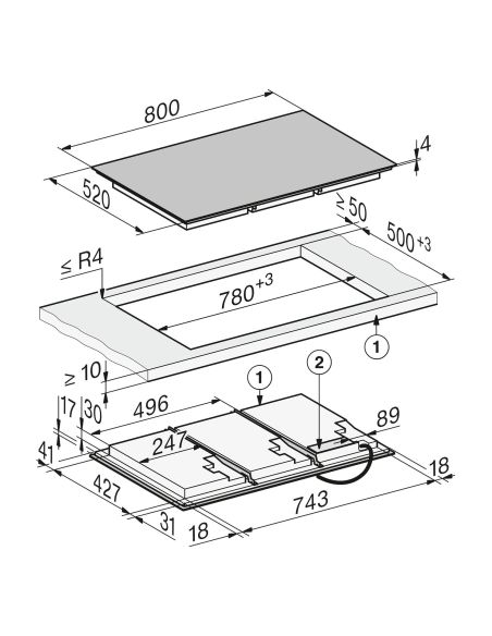 MIELE KM 8685 FL 80 cm täispinnaline induktsioonpliit M Sense