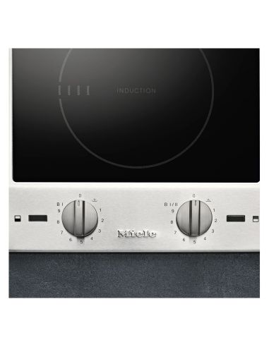 Miele ProLine -induktiokeittotaso, jossa on 2 keittoaluetta, Booster-toiminto, ruostumaton teräskehys ja tehokas induktiotekniik