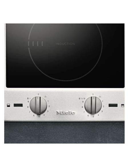 Miele ProLine -induktiokeittotaso, jossa on 2 keittoaluetta, Booster-toiminto, ruostumaton teräskehys ja tehokas induktiotekniik