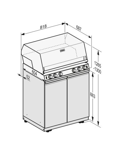MIELE Väliköök 80cm Connected Gas Grill Dreams – Fire Pro L 4P sahtlitega