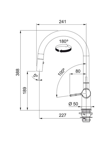 FRANKE ACTIVE J Kitchen Taps With extractable hose spray