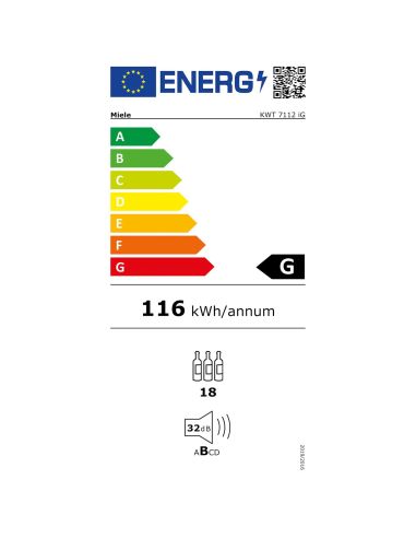 MIELE KWT 7112 iG integreeritav veinikülmik 45 cm nišikõrgusele