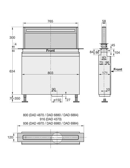 MIELE DAD 6880 Levantar Ambient liesituuletin 80 cm
