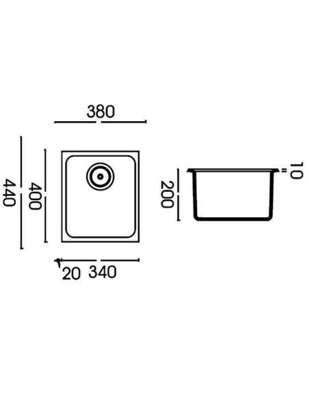 ELLECI QUADRA 100 Undermount