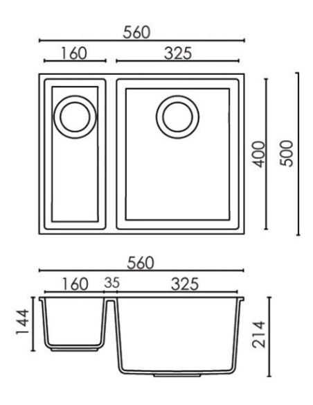 ELLECI QUADRA 150 Undermount
