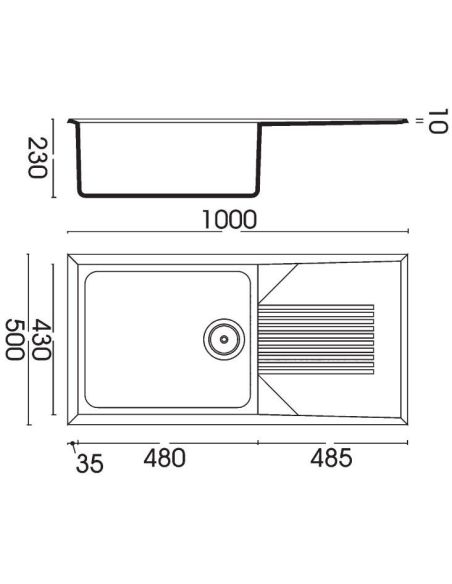 ELLECI TEKNO 480 В столешницу сверху монтируемая Гранитная Кухонная мойка (2)