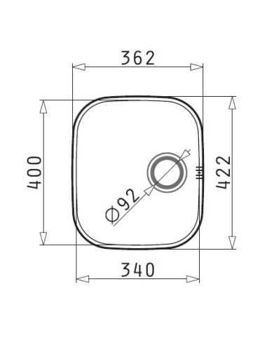 Pyramis IRIS 34x40 UM Under mount Steel Kitchen sink (2)