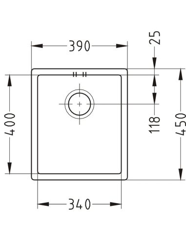 ALVEUS QUADRIX 20 340x400mm Kitchen sink (5)