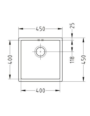 ALVEUS QUADRIX 30 400X400mm St.Steel Kitchen sink (2)