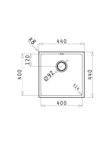 PYRAMIS ASTRIS (40x40) 1B Under mount-flushmount St.Steel Kitchen sink (2)