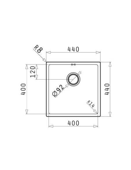 PYRAMIS ASTRIS (40x40) 1B Under mount-flushmount St.Steel Kitchen sink (2)