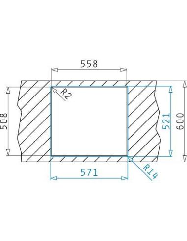 PYRAMIS PELLA (57x52) 1B В один уровень со столешницей Кухонная мойка (3)
