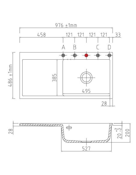 SYSTEMCERAM MERA 100SL F Flachmount  ceramic Kitchen sink (2)
