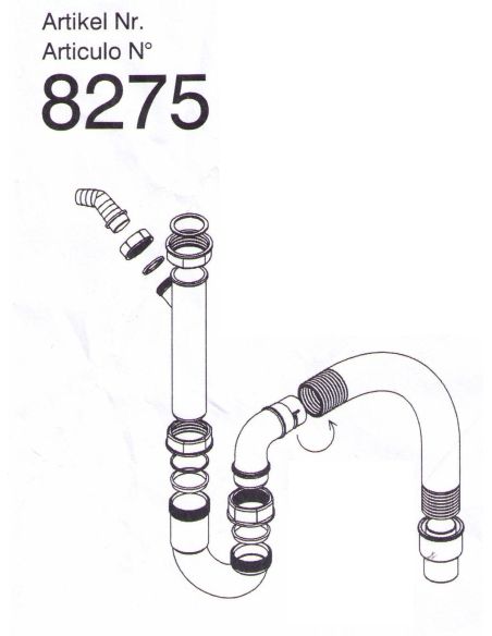 BLANCO 137262 flexibel sifon med NP-anslutning 40/50mm