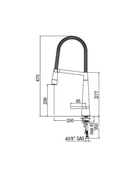 NOBILI LIKID B, 1-Jet adjustable hand shower