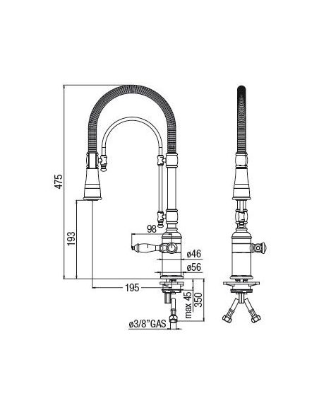 NOBILI CHARLIE CH75300BR Бронзовый с душевой головкой Кухонный смеситель (2)