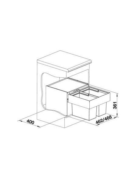 BLANCO SELECT 50/3 526202 Waste separation system with system cover, for 50cm undercounter unit (2)