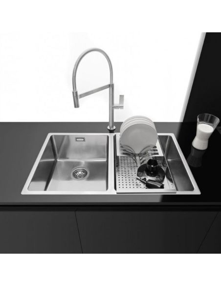 BARAZZA 75x40 DOUBLE SQUARE BOWL R.15 Huullettava-altakiinnitettävät altaat kahdella kulholla Tiskiallas (2)