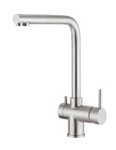BARAZZA GLASS 3 WAY RST Metallic 2in1 Keittiöhana suodatettua ja suodattamatonta vettä varten (1)