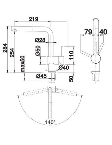 BLANCO LINUS-S Silgranit, With pull-out hand shower,