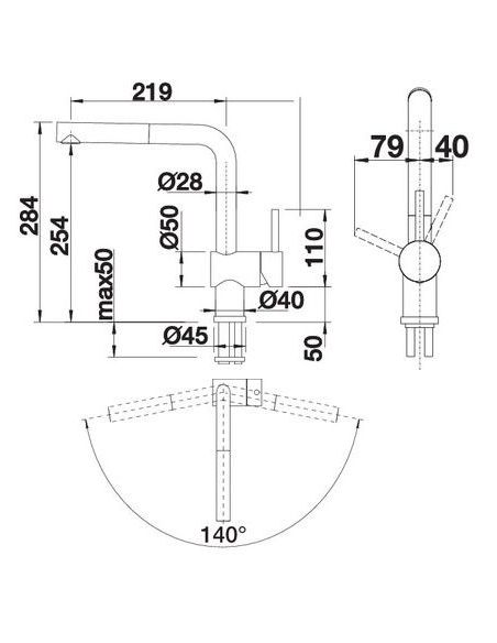 BLANCO LINUS-S Silgranit, With pull-out hand shower,
