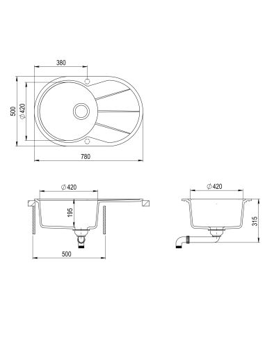 AQUASANITA-HELIKA CLARUS SR101AW Composite Kitchen sink (9)