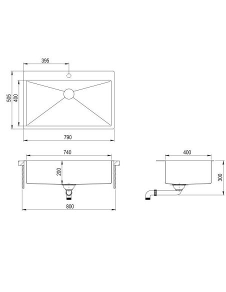 HELIKA LUN100M Stainless Steel flushmount kitchen sink (2)