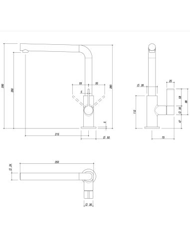 BARAZZA UNIQUE TWO Kitchen Tap 1RUBUN2
