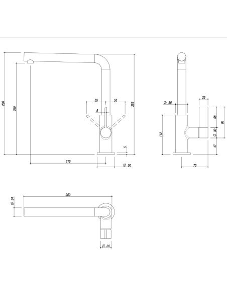 BARAZZA UNIQUE TWO Kitchen Tap 1RUBUN2