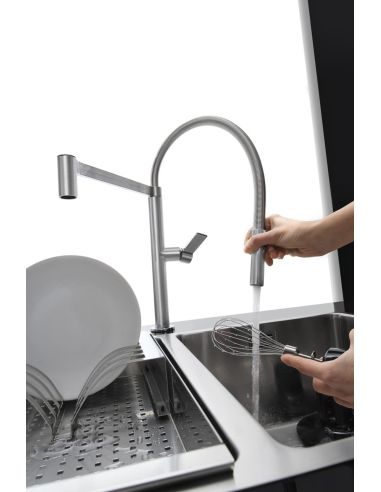 BARAZZA FLEXI 1RUBMFX Kitchen tap with large spray head