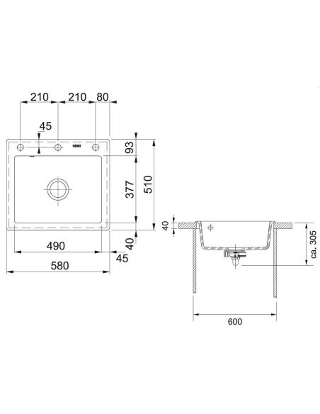 FRANKE MTK 610-58, Kolme auguga
