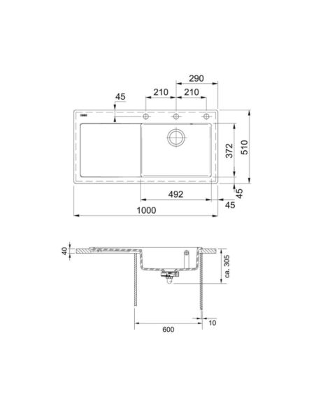 FRANKE MTK 611-100, С Двумя отверстиями