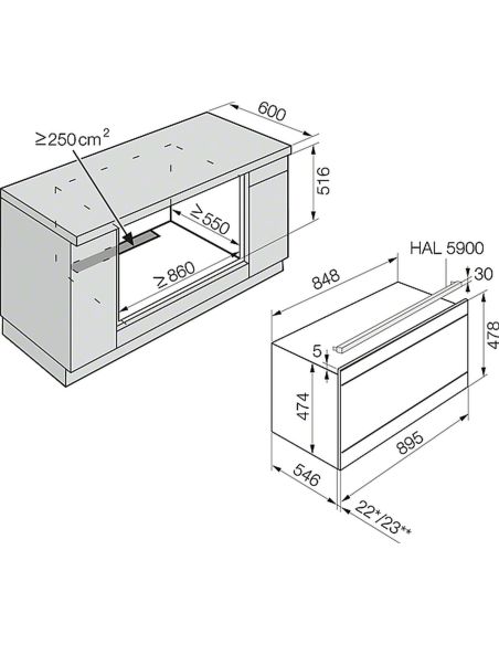 MIELE H 6890 BP Kalusteisiin sijoitettava uuni 90cm
