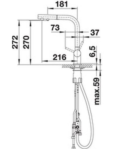 BLANCO FONTAS II 525229 Kitchen faucet with filtered water connection with pull-out hand schower