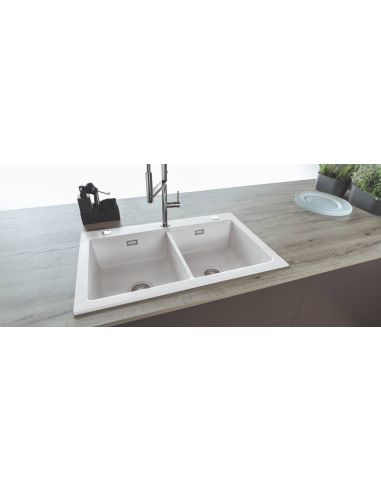 SYSTEMCERAM MERA TWIN Ceramic Kitchen sink